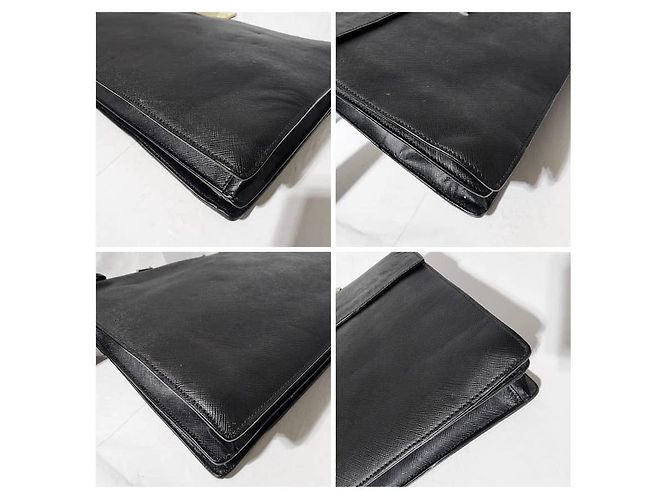Prada Saffiano Leather Top Handle Briefcase Black - view 8