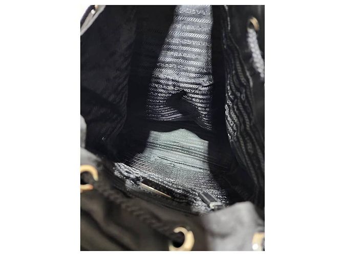 Schwarzer Tessuto-Rucksack mit Saffiano-Besatz von Prada - Ansicht 10