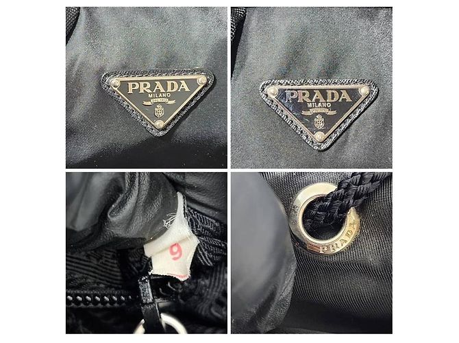 Schwarzer Tessuto-Rucksack mit Saffiano-Besatz von Prada - Ansicht 11