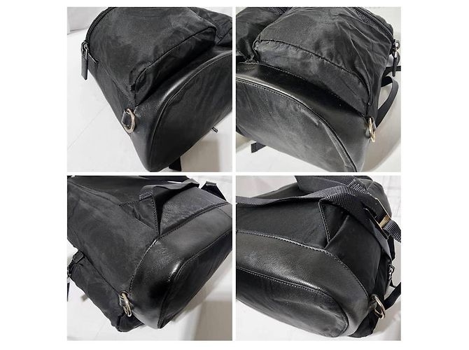 Schwarzer Tessuto-Rucksack mit Saffiano-Besatz von Prada - Ansicht 12