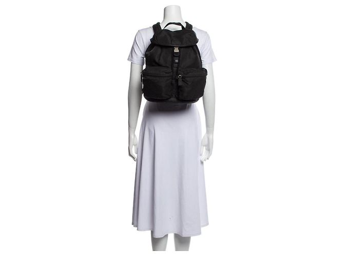 Schwarzer Tessuto-Rucksack mit Saffiano-Besatz von Prada - Ansicht 3
