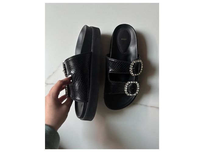 Maje Strasssandalen Schwarz - Ansicht 4
