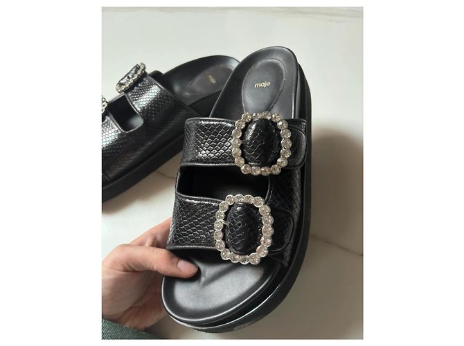 Maje Strasssandalen Schwarz - Ansicht 5
