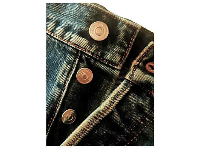 Jeans convertibili con zip Balenciaga SS18 in denim blu navy (Taglia 32) - vista 12