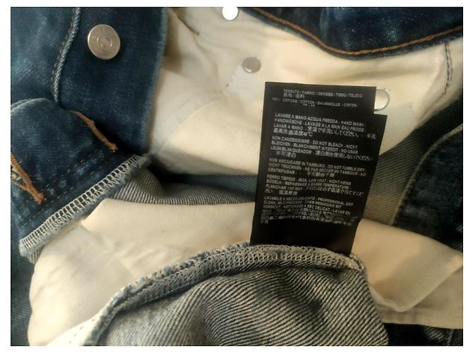 Jeans convertibili con zip Balenciaga SS18 in denim blu navy (Taglia 32) - vista 4