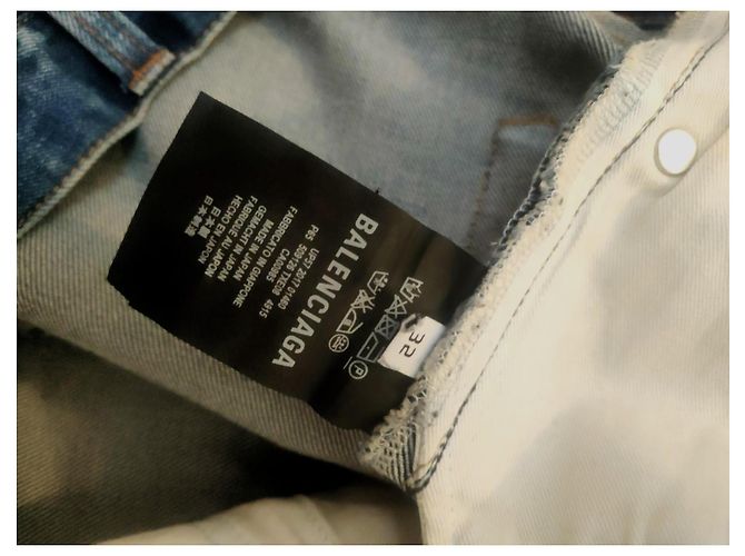 Jeans convertibili con zip Balenciaga SS18 in denim blu navy (Taglia 32) - vista 5