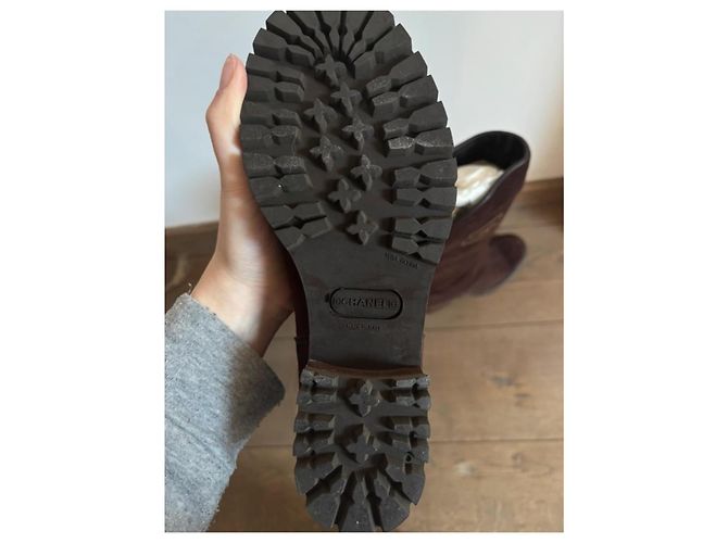 Botas Chanel de ternera marrón efecto ante Castaño - vista 3