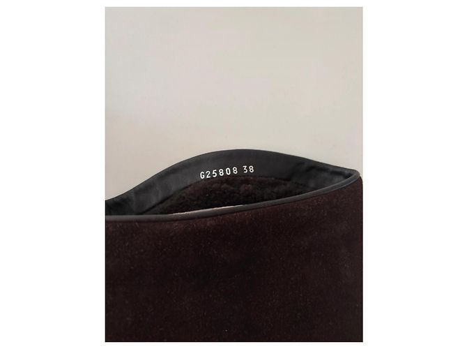 Botas Chanel de ternera marrón efecto ante Castaño - vista 4