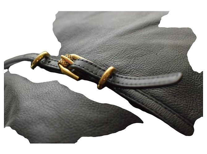Borsa a spalla media in pelle granulata nera con catena dorata Givenchy Voyou Nero - vista 14