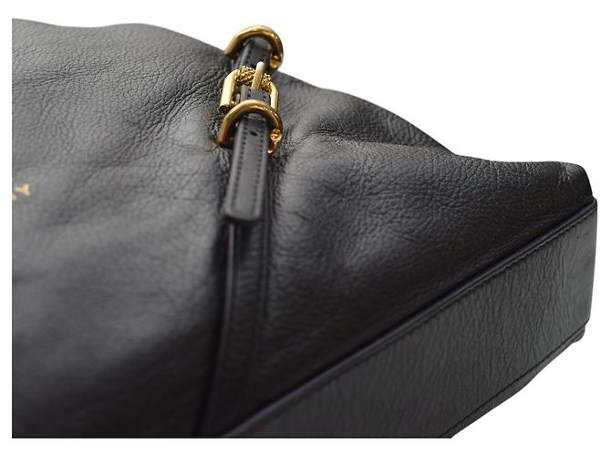 Borsa a spalla media in pelle granulata nera con catena dorata Givenchy Voyou Nero - vista 15
