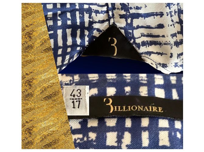 Camicia di seta di Billionaire Bianco Blu - vista 12