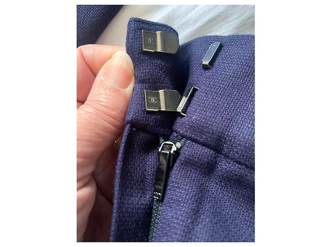 Pantalones Chanel de Algodón Azul Marino - vista 10