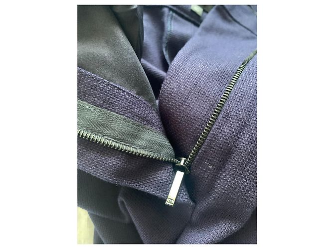 Pantalones Chanel de Algodón Azul Marino - vista 11