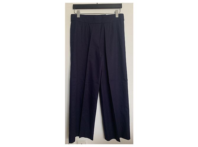 Pantalones Chanel de Algodón Azul Marino - vista 13