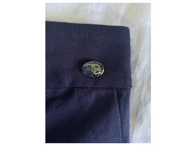 Pantalones Chanel de Algodón Azul Marino - vista 4