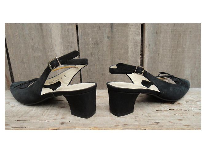 Décolleté Slingback Salvatore Ferragamo Suede Nero - vista 5