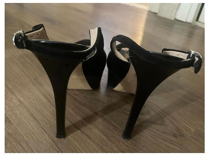 Bellissime slingback GIANNA MELIANI camoscio nero e vernice n. 37.5 - vista 10