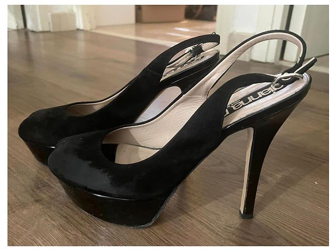 Bellissime slingback GIANNA MELIANI camoscio nero e vernice n. 37.5 - vista 3