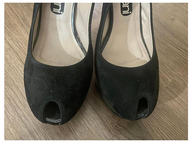 Bellissime slingback GIANNA MELIANI camoscio nero e vernice n. 37.5 - vista 4