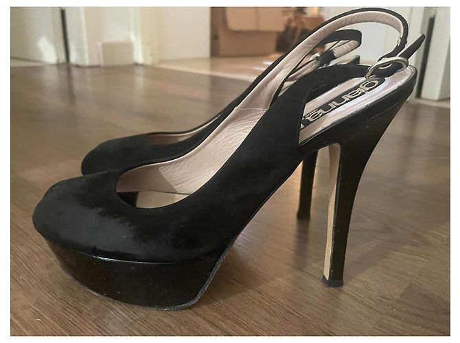 Bellissime slingback GIANNA MELIANI camoscio nero e vernice n. 37.5 - vista 5