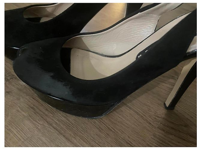 Bellissime slingback GIANNA MELIANI camoscio nero e vernice n. 37.5 - vista 6
