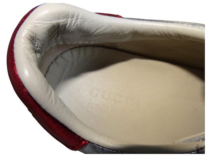 BASKETS EN CUIR UNISEXE GUCCI ACE Argenté - vue 5