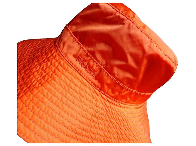 Chapéu Bucket Prada de Nylon Laranja - vista 2