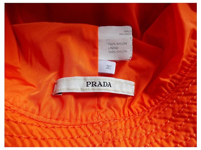 Chapéu Bucket Prada de Nylon Laranja - vista 4