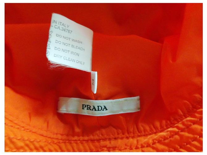 Chapéu Bucket Prada de Nylon Laranja - vista 5