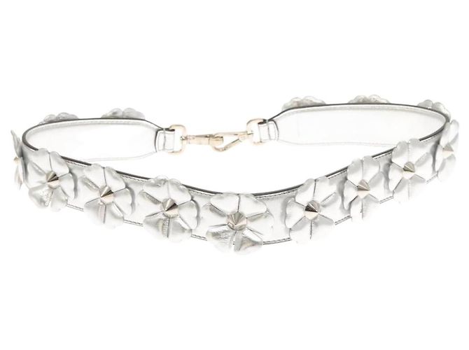 FENDI Cinghia Tu Cinghia Spalla Pelle Argento Auth hk2500 - vista 3