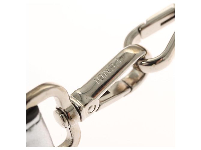 FENDI Cinghia Tu Cinghia Spalla Pelle Argento Auth hk2500 - vista 7