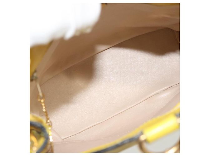 Céline Borsa a Spalla CELINE in Pelle Giallo Oro Auth sw496 D'oro - vista 10