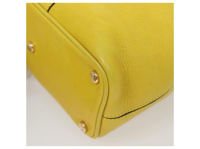Céline Borsa a Spalla CELINE in Pelle Giallo Oro Auth sw496 D'oro - vista 14