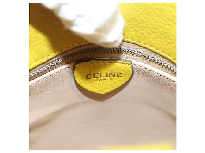Céline Borsa a Spalla CELINE in Pelle Giallo Oro Auth sw496 D'oro - vista 18