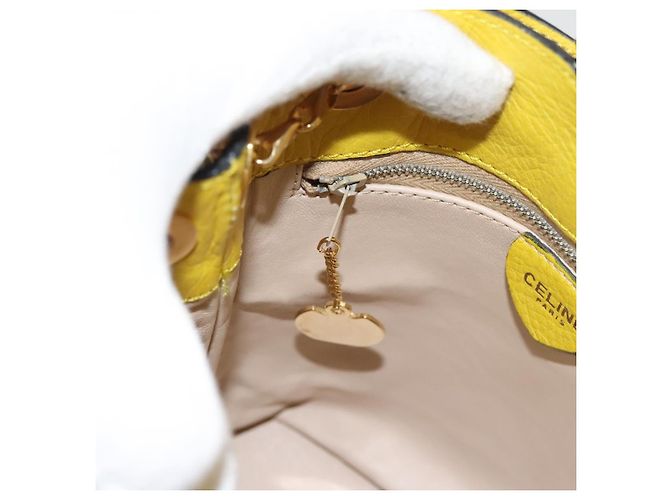 Céline Borsa a Spalla CELINE in Pelle Giallo Oro Auth sw496 D'oro - vista 21