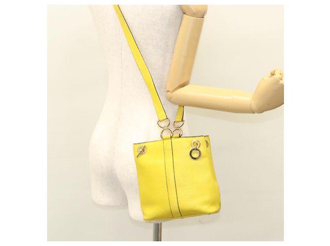 Céline Borsa a Spalla CELINE in Pelle Giallo Oro Auth sw496 D'oro - vista 22