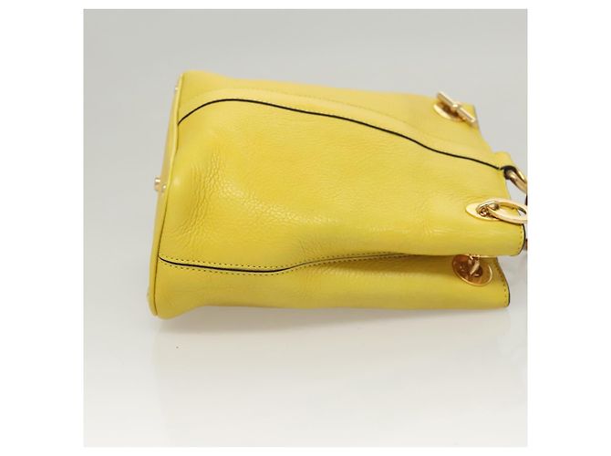 Céline Borsa a Spalla CELINE in Pelle Giallo Oro Auth sw496 D'oro - vista 3