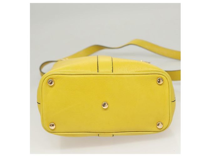 Céline Borsa a Spalla CELINE in Pelle Giallo Oro Auth sw496 D'oro - vista 5