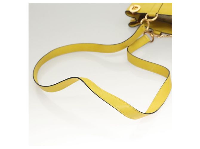 Céline Borsa a Spalla CELINE in Pelle Giallo Oro Auth sw496 D'oro - vista 7