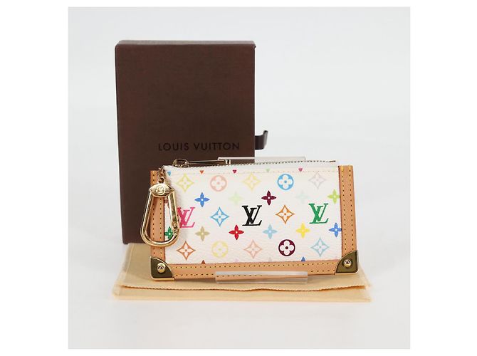 LOUIS VUITTON Monogramm Multicolor Pochette Cles Tasche Weiß M92655 Auth MX081SM - Ansicht 12