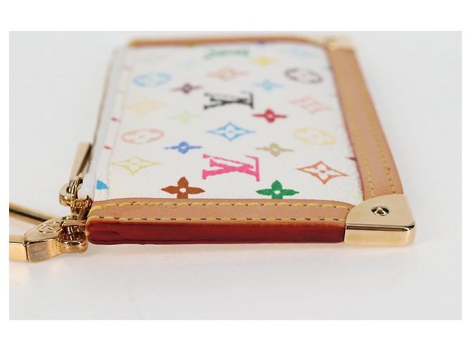 LOUIS VUITTON Monogramm Multicolor Pochette Cles Tasche Weiß M92655 Auth MX081SM - Ansicht 3
