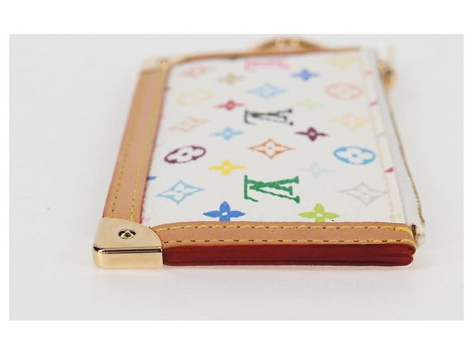 LOUIS VUITTON Monogramm Multicolor Pochette Cles Tasche Weiß M92655 Auth MX081SM - Ansicht 4
