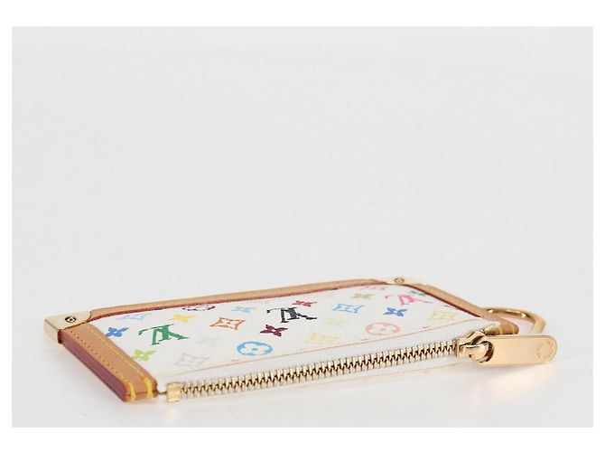 LOUIS VUITTON Monogramm Multicolor Pochette Cles Tasche Weiß M92655 Auth MX081SM - Ansicht 5