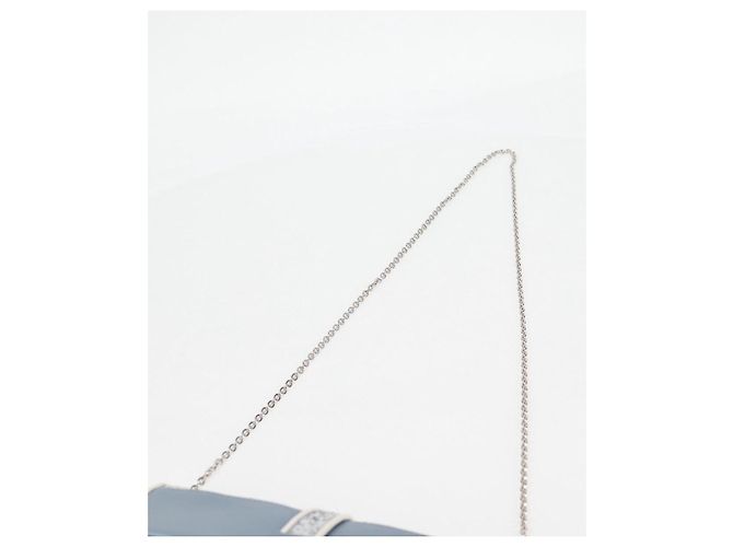 Miu Miu Matelassé Schultertasche aus Leder hellblau Silber authentisch 118556M - Ansicht 14