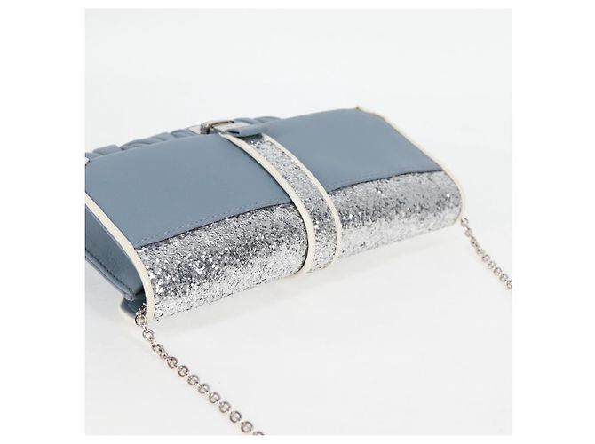 Miu Miu Matelassé Schultertasche aus Leder hellblau Silber authentisch 118556M - Ansicht 6