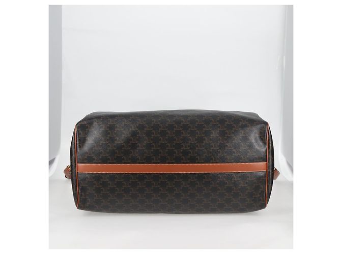 Céline Borsa Boston CELINE Triomphe in pelle PVC 2 in 1 nera e oro Auth nb467M Nero D'oro - vista 5