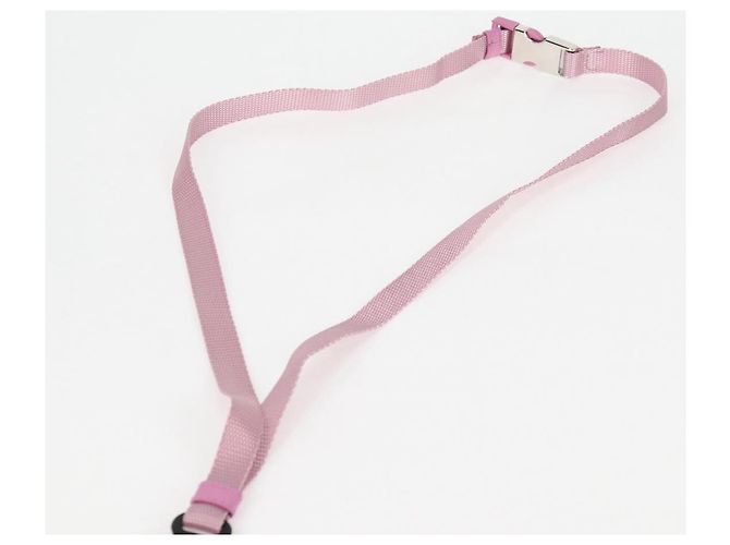 PRADA Pochette per Smartphone Borsa a Spalla Nylon Rosa Argento Auth MX024M - vista 14