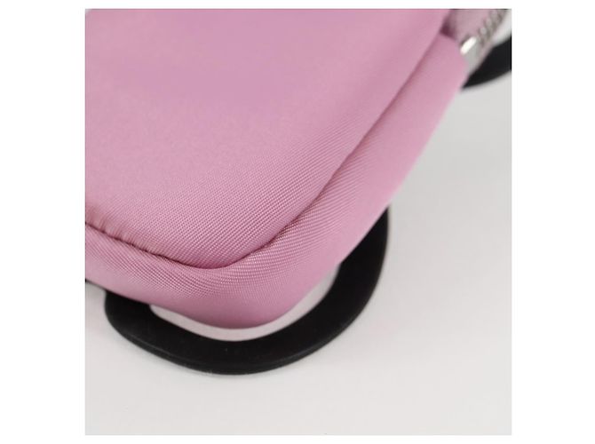 PRADA Pochette per Smartphone Borsa a Spalla Nylon Rosa Argento Auth MX024M - vista 16