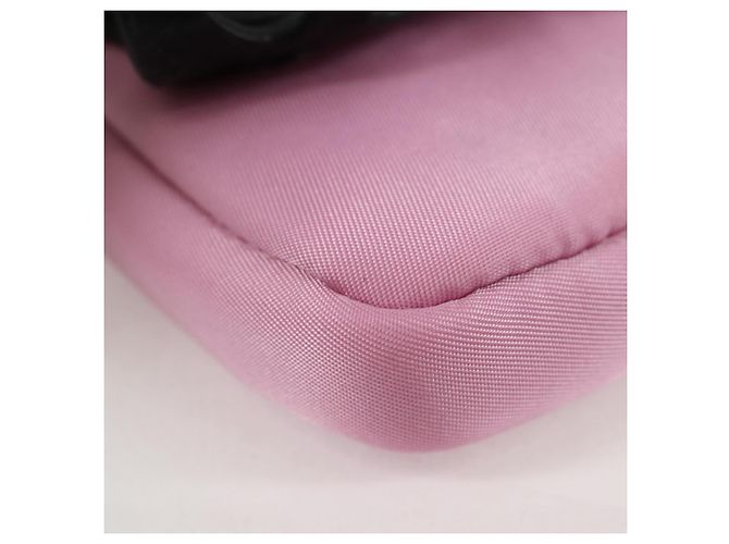 PRADA Pochette per Smartphone Borsa a Spalla Nylon Rosa Argento Auth MX024M - vista 17