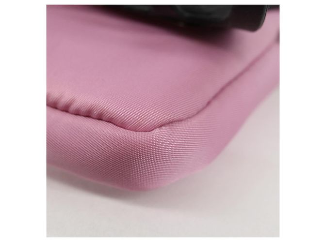 PRADA Pochette per Smartphone Borsa a Spalla Nylon Rosa Argento Auth MX024M - vista 18